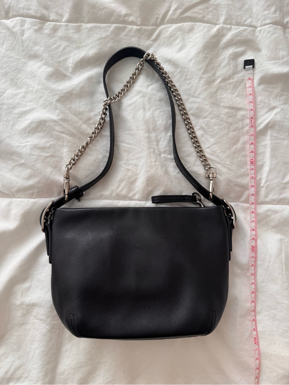 Vintage Coach Black Leather Mini Shoulder Bag Demi Pouch Y2K